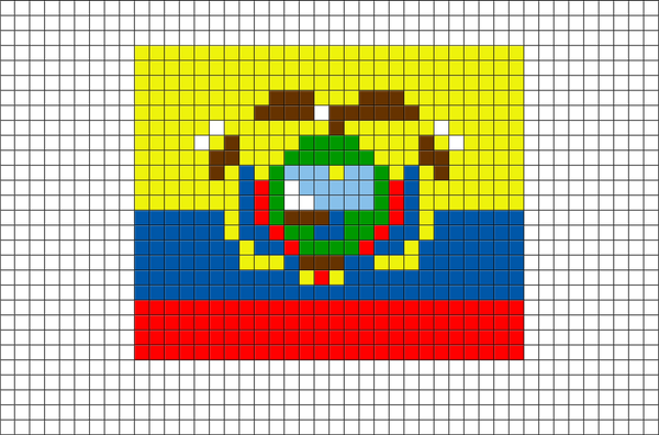 Flag of Ecuador Pixel Art