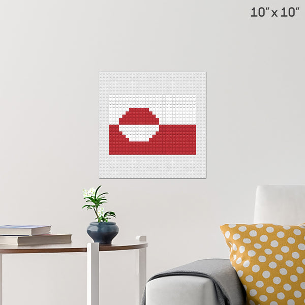 Flag of Greenland Brick Poster