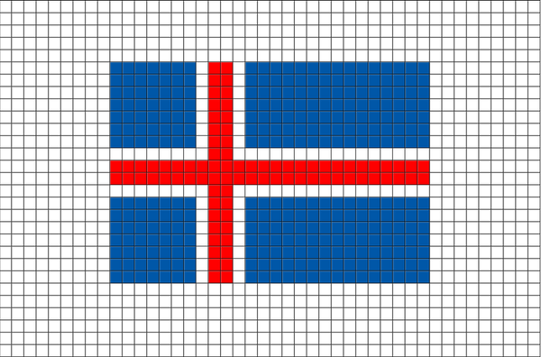 Flag of Iceland Pixel Art