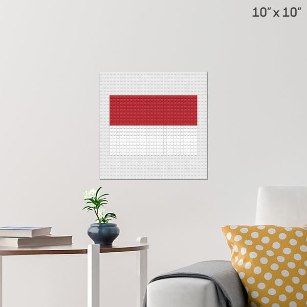 Flag of Indonesia Brick Poster