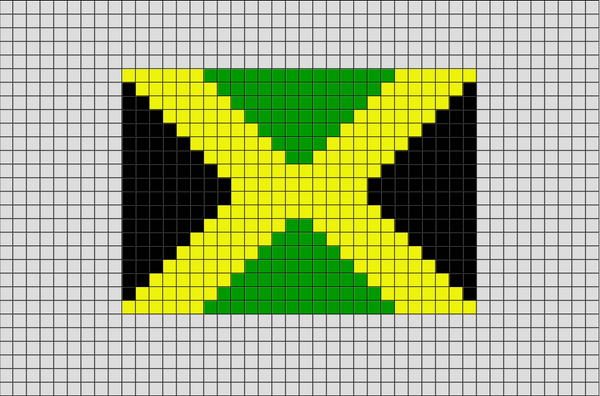 Flag of Jamaica Pixel Art