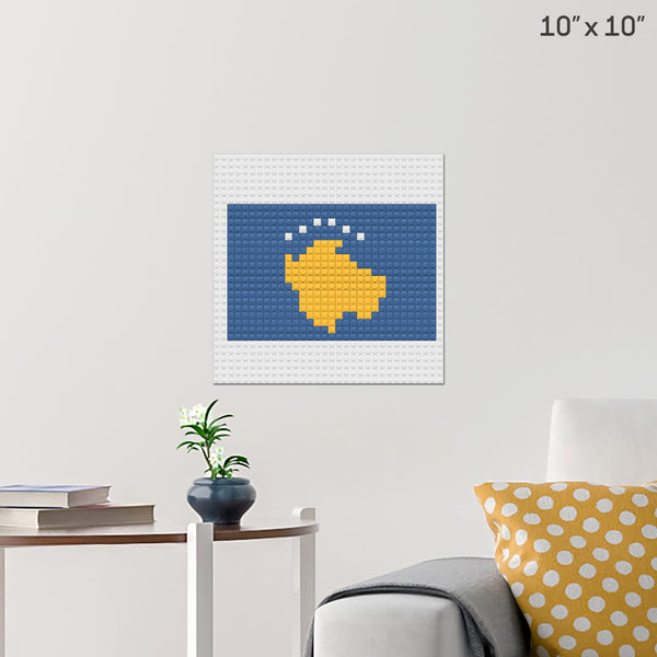 Flag of Kosovo Brick Poster