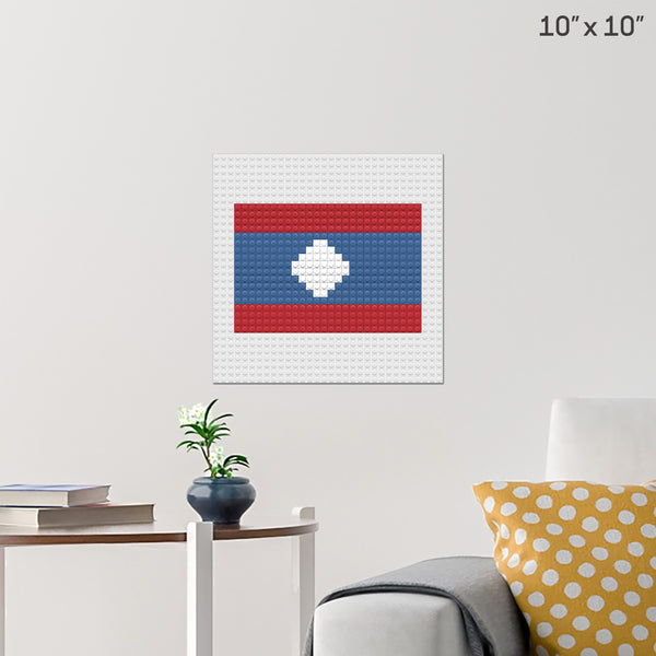 Flag of Laos Brick Poster