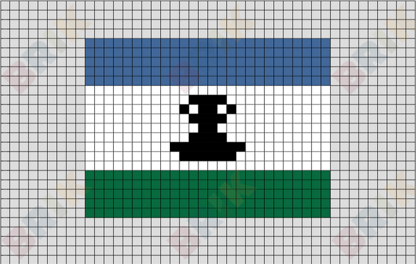 Flag of lesotho pixel art