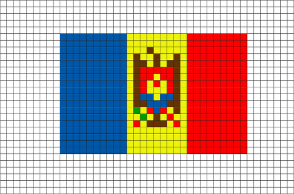 Flag of Moldova Flag Pixel Art