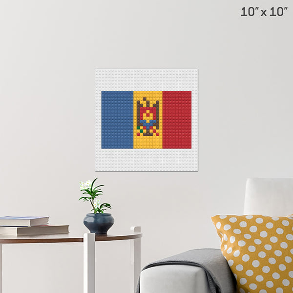 Flag of Moldova Flag Brick Poster