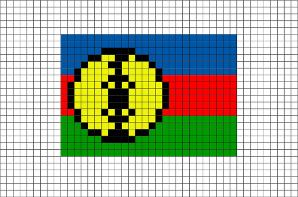 Flag of New Caledonia Pixel Art