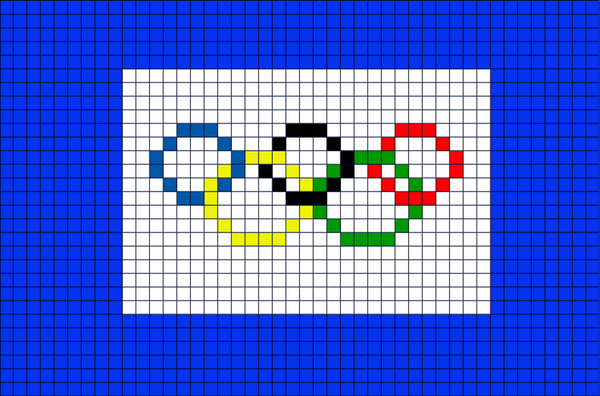 Flag of Olympic Movement Pixel Art