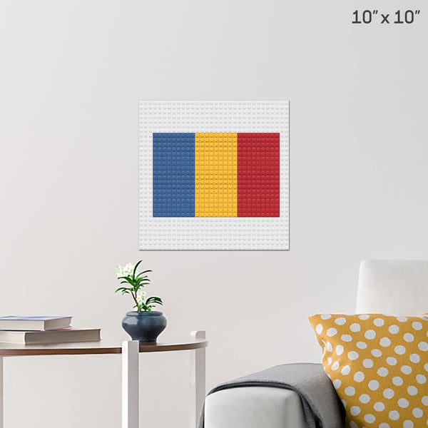 Flag of Romania Brick Poster