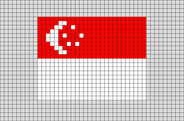 Flag of Singapore Pixel Art