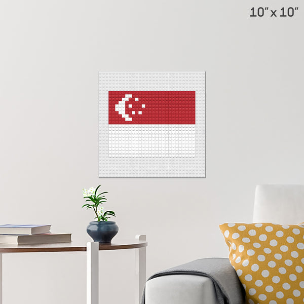 Flag of Singapore Brick Poster