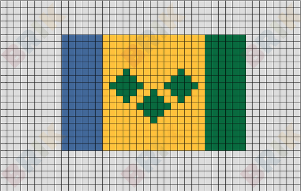 Flag of st vincent the grenadines pixel art
