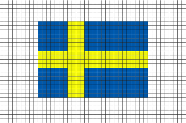 Flag of Sweden Pixel Art