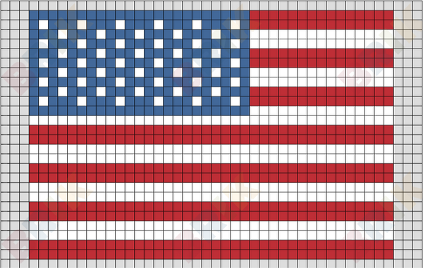 Flag of The United States of America Pixel Art