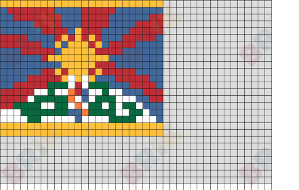 Flag of Tibet China Pixel Art