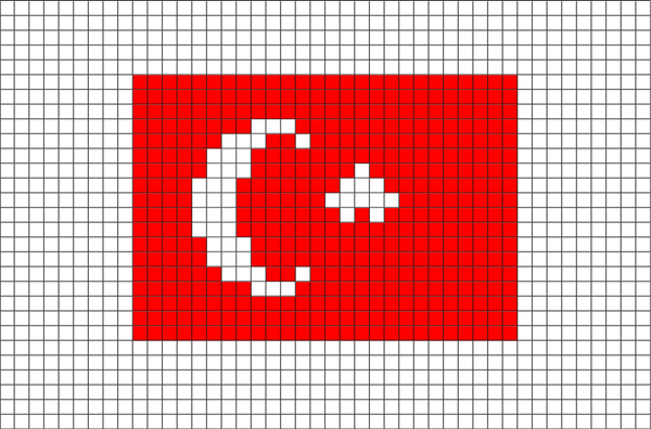 Flag of Turkey Pixel Art