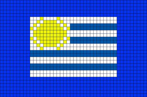 Flag of Uruguay Pixel Art