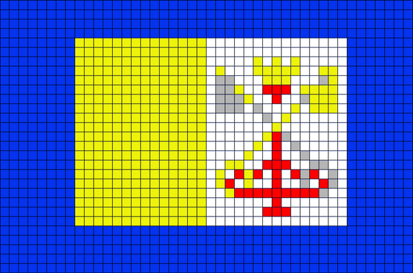 Flag of Vatican City Pixel Art