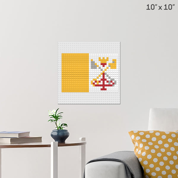 Flag of Vatican City Brick Poster