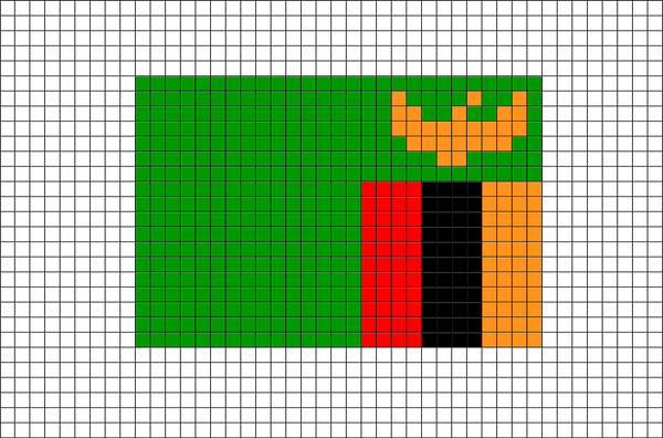 Flag of Zambia Pixel Art