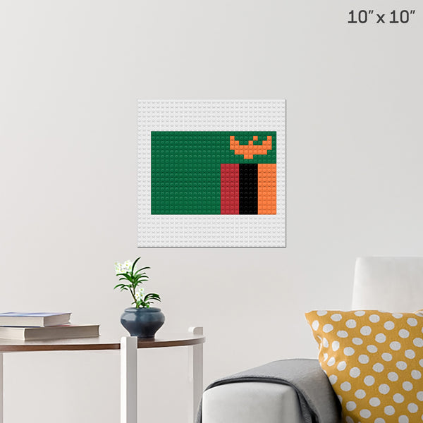 Flag of Zambia Brick Poster