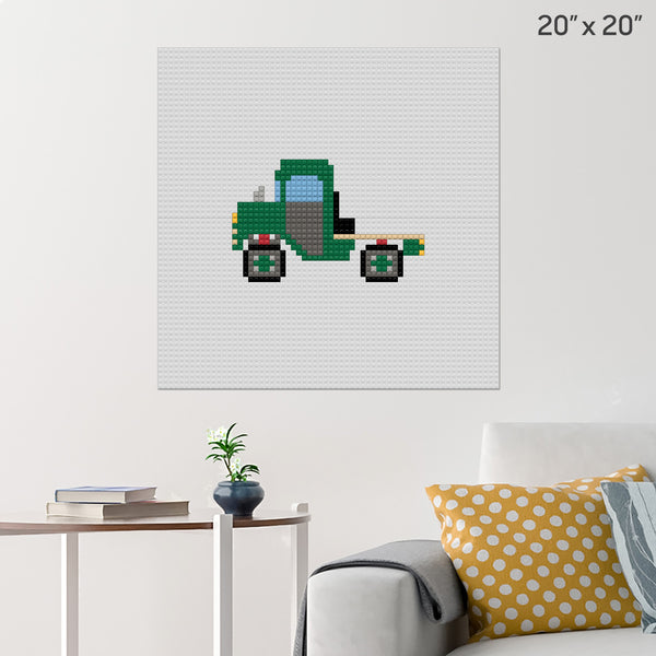 flat bed truck with hood stack Brick Poster