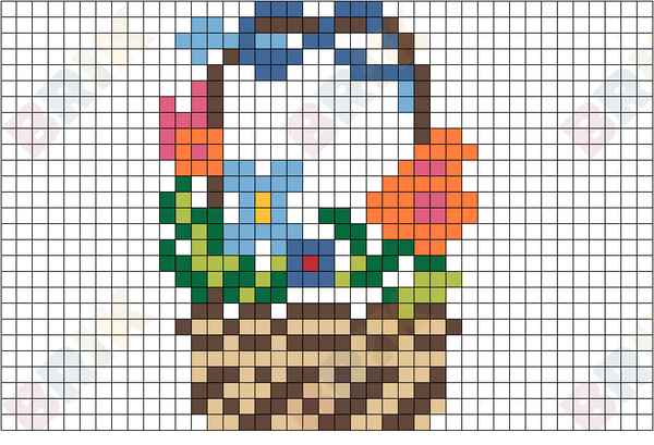 Flower Basket Pixel Art