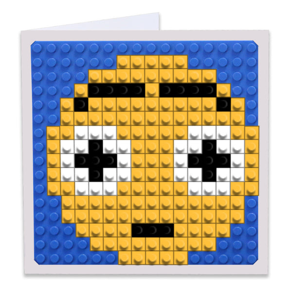 Flushed Face Emoji Greeting Card