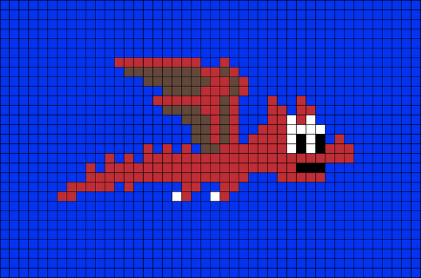Flying Dragon Pixel Art
