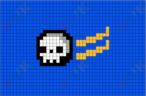 Flying Skull Pixel Art