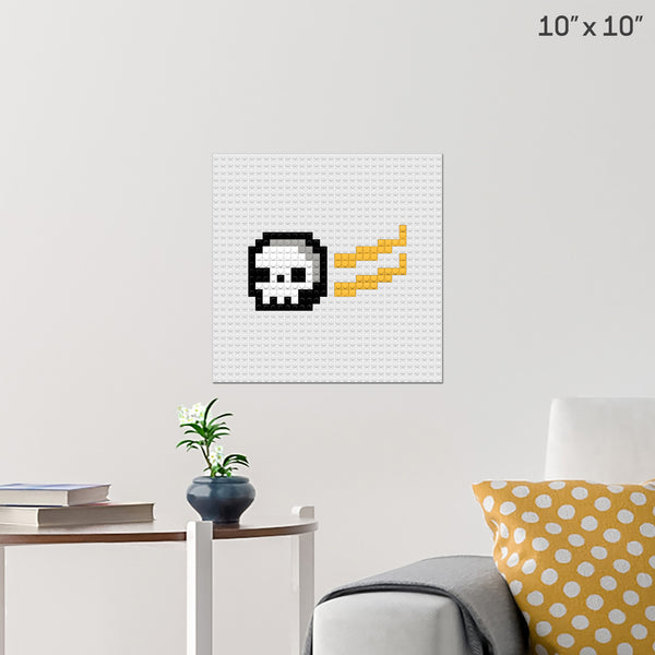 Flying Skull Brick Poster
