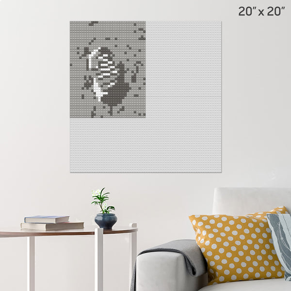 footprint on the moon Brick Poster