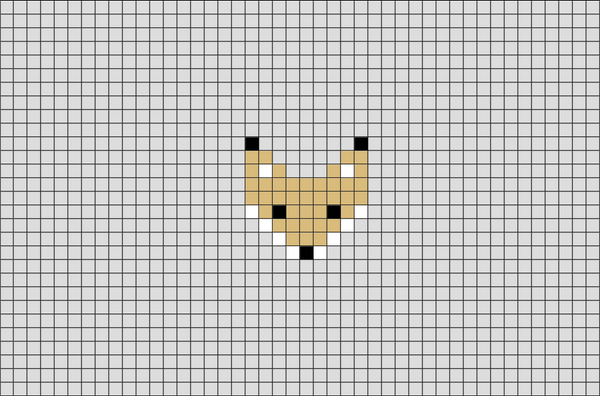 Fox Face Pixel Art