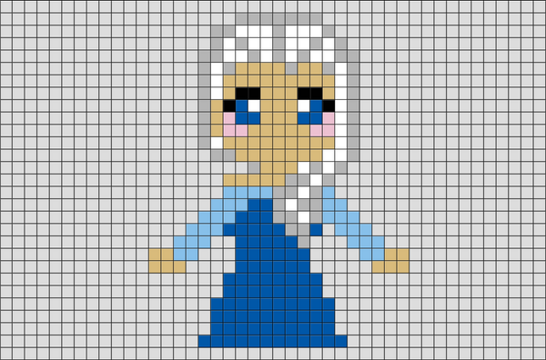 Frozen Queen Elsa Pixel Art