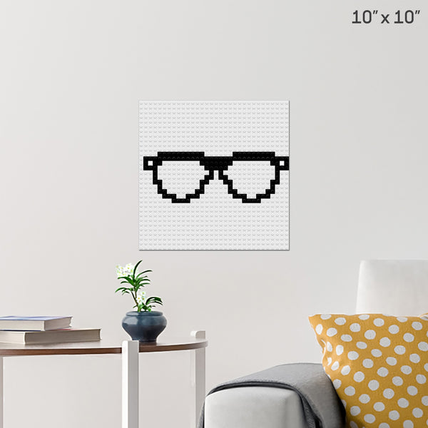 Geek Glasses Brick Poster