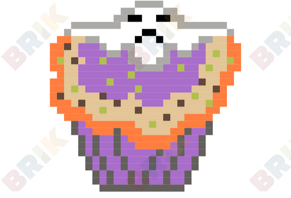 Ghost Cupcake Pixel Art