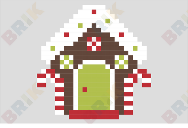 Gingerbread House Pixel Art