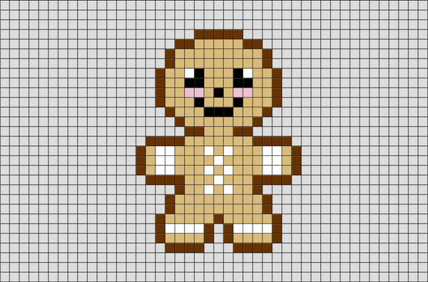 Gingerbread Man Pixel Art