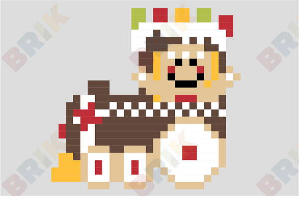 Gingerbread Train Pixel Art