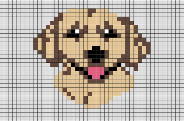 Golden Retriever Pixel Art