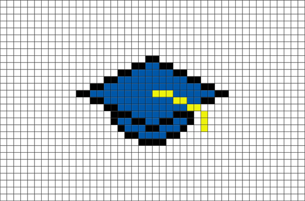 Graduation Cap Pixel Art