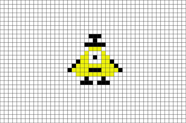 Gravity Falls Bill Cipher Pixel Art
