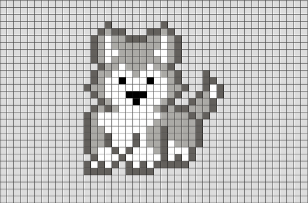 Gray Wolf Pixel Art