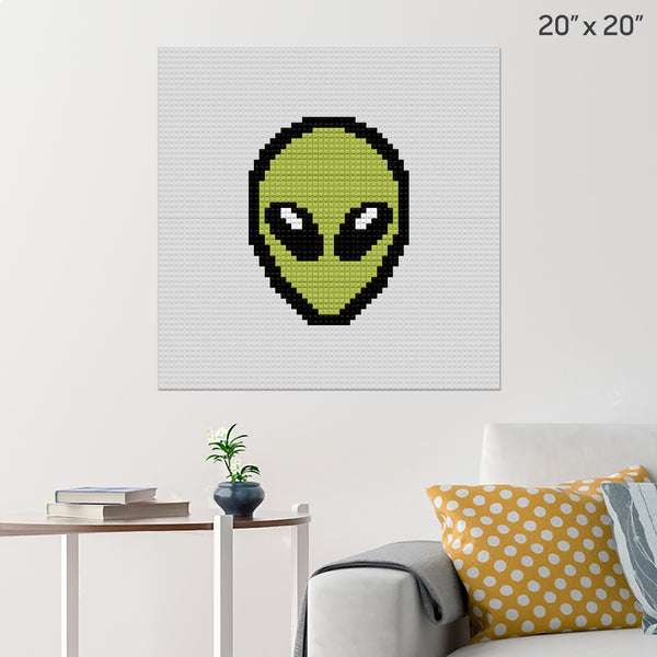 Green Alien Head Brick Poster