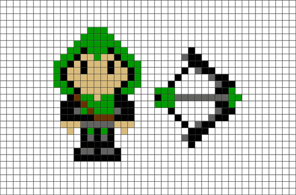 Green Arrow Pixel Art