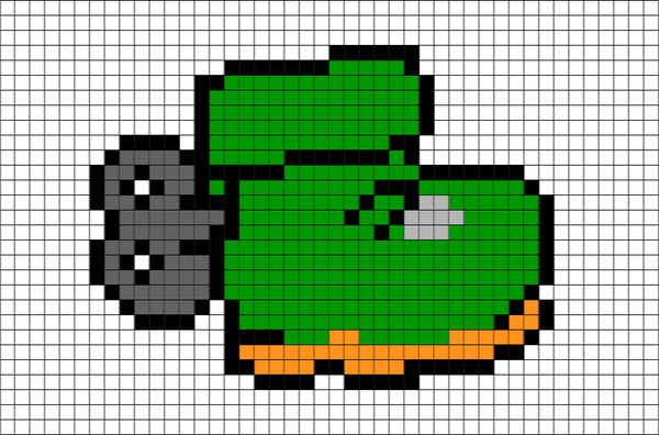 Green Bootsticker Pixel Art