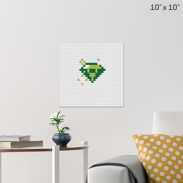 Green Chaos Emerald Brick Poster