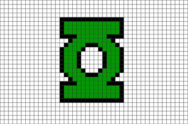 Green Lantern Logo Pixel Art