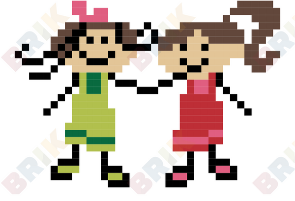 National Siblings Day Pixel Art