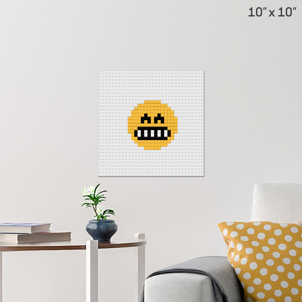 Grinning Face With Smiling Eyes Emoji Brick Poster